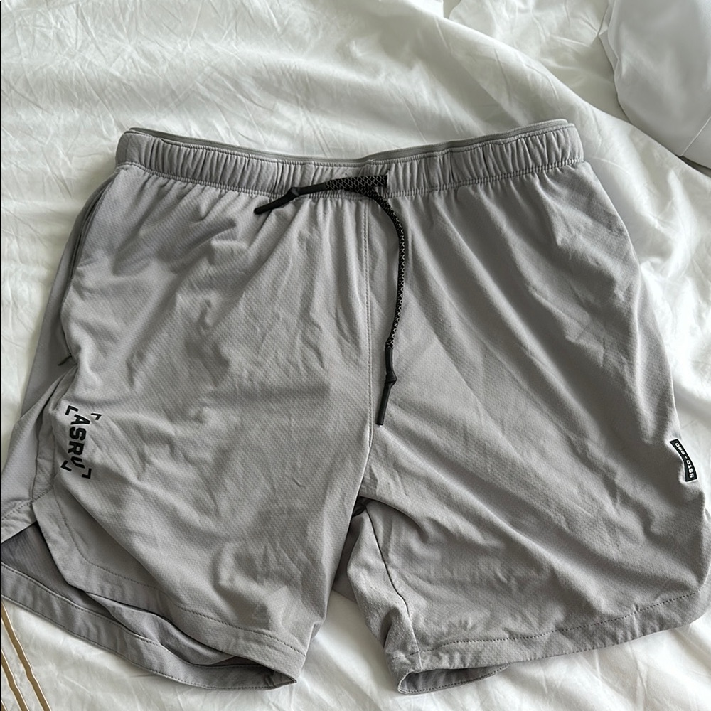 ASRV Gray Performance Athletic Shorts with Elastic Waistband